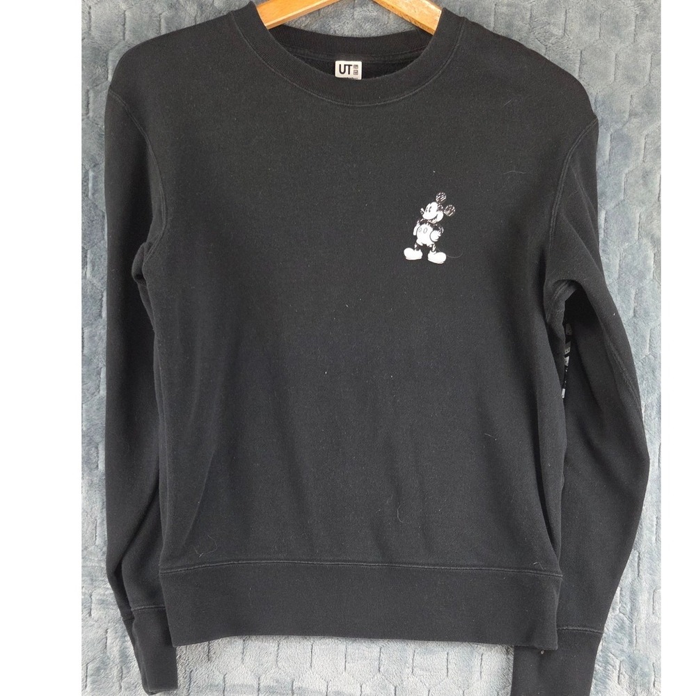 Uniqlo UT Disney Joshua Vides Mickey Mouse Black‎ Graphic Sweatshirt XS 446218